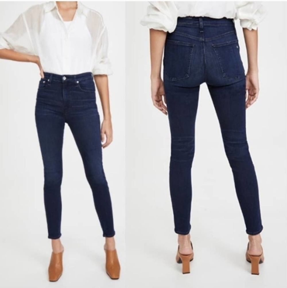rag & bone  Nina High Rise Classic Ankle Slim Skinny Denim Jeans Viola Sz 28